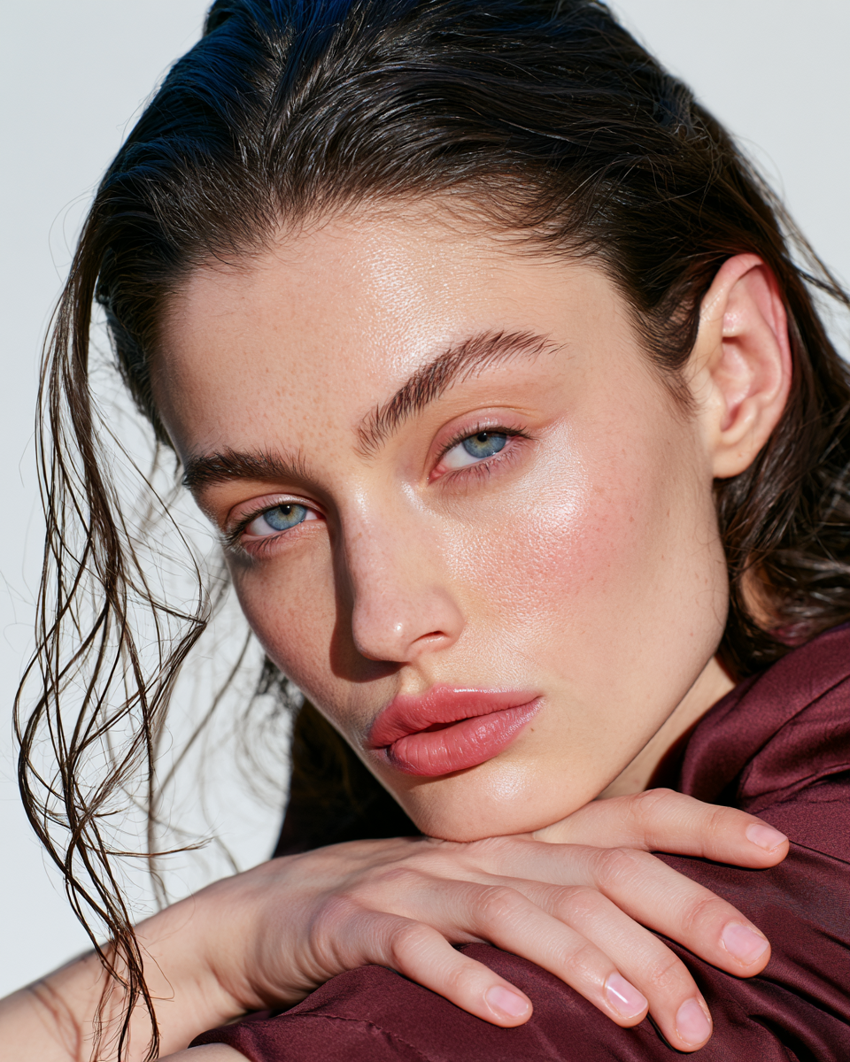 Ritratto beauty editoriale — pelle luminosa